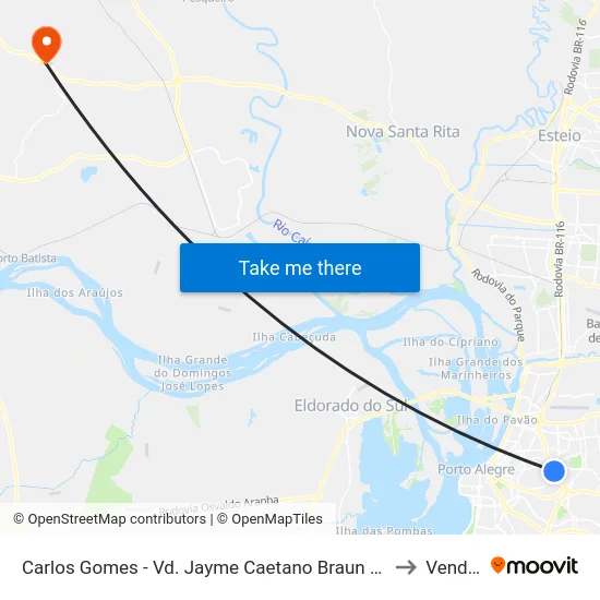 Carlos Gomes - Vd. Jayme Caetano Braun Ns (Piso Superior) to Vendinha map
