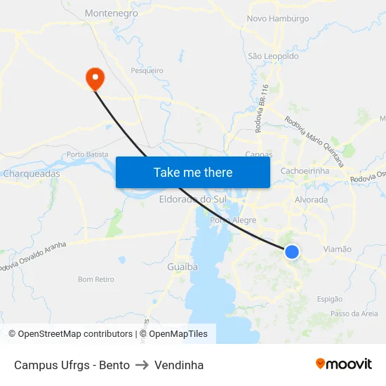 Campus Ufrgs - Bento to Vendinha map