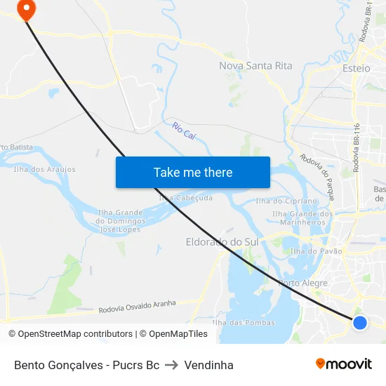 Bento Gonçalves - Pucrs Bc to Vendinha map