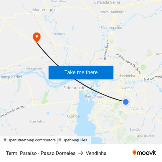 Term. Paraíso - Passo Dorneles to Vendinha map