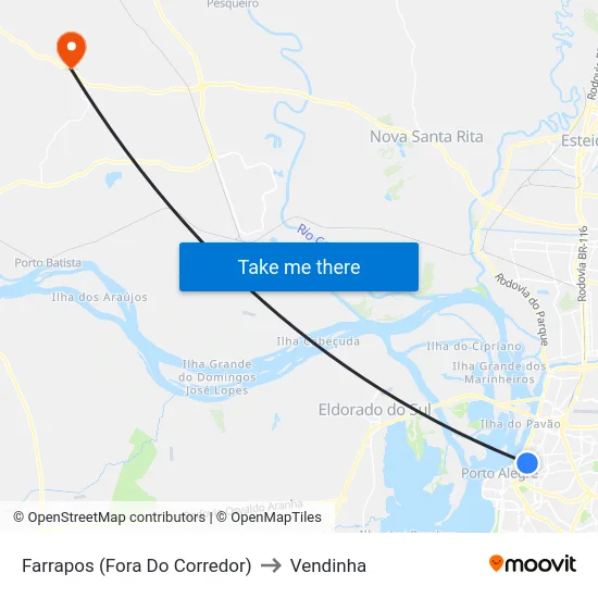Farrapos (Fora Do Corredor) to Vendinha map