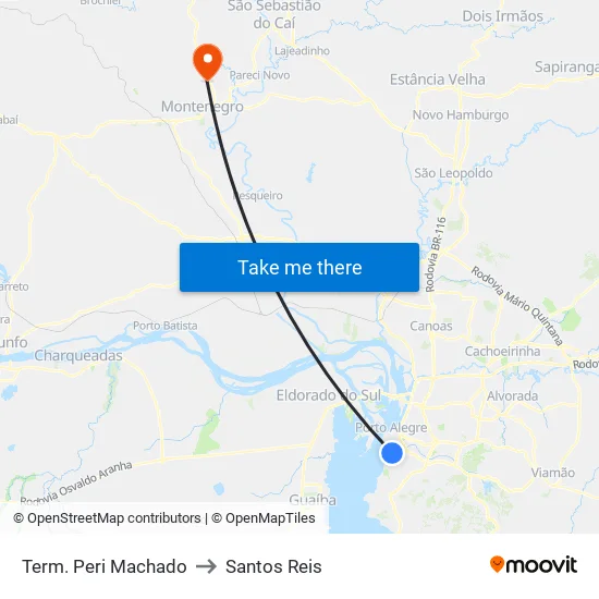 Term. Peri Machado to Santos Reis map