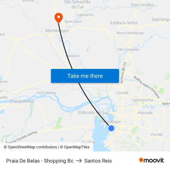 Praia De Belas - Shopping Bc to Santos Reis map