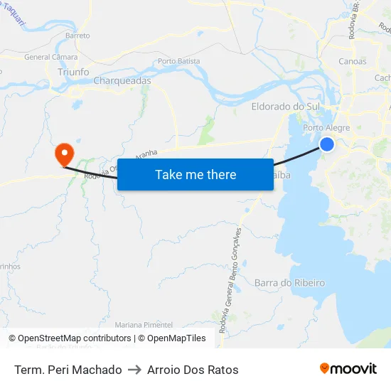 Term. Peri Machado to Arroio Dos Ratos map