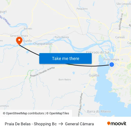 Praia De Belas - Shopping Bc to General Câmara map
