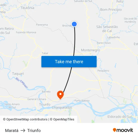 Maratá to Triunfo map