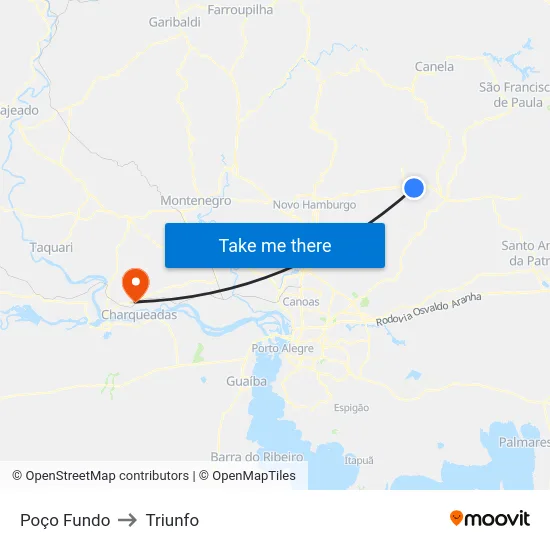Poço Fundo to Triunfo map