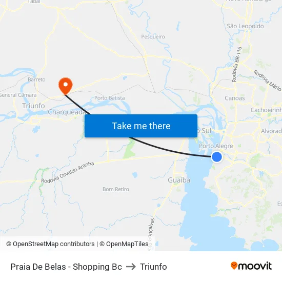 Praia De Belas - Shopping Bc to Triunfo map