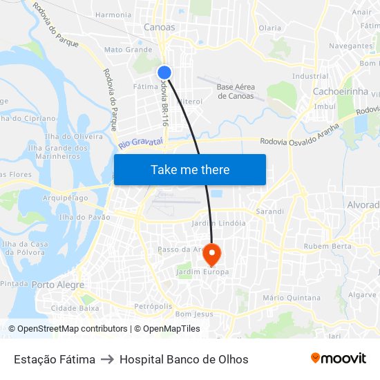 Estação Fátima to Hospital Banco de Olhos map