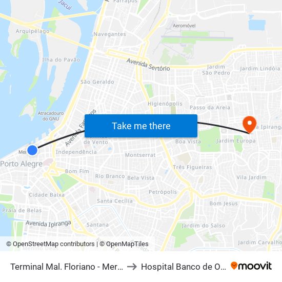 Terminal Mal. Floriano - Mercado to Hospital Banco de Olhos map