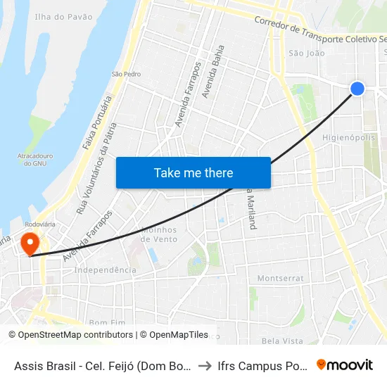 Assis Brasil - Cel. Feijó (Dom Bosco) [Bairro - Bc] to Ifrs Campus Porto Alegre map