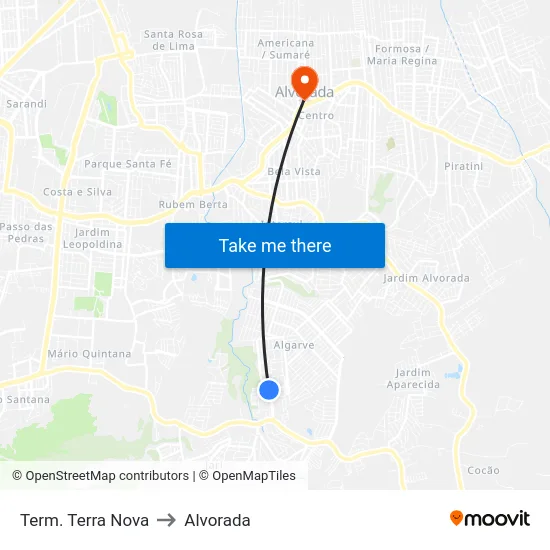 Term. Terra Nova to Alvorada map