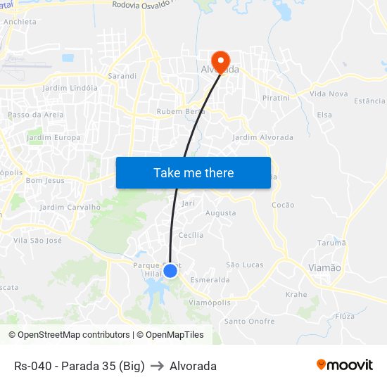 Rs-040 - Parada 35 (Big) to Alvorada map