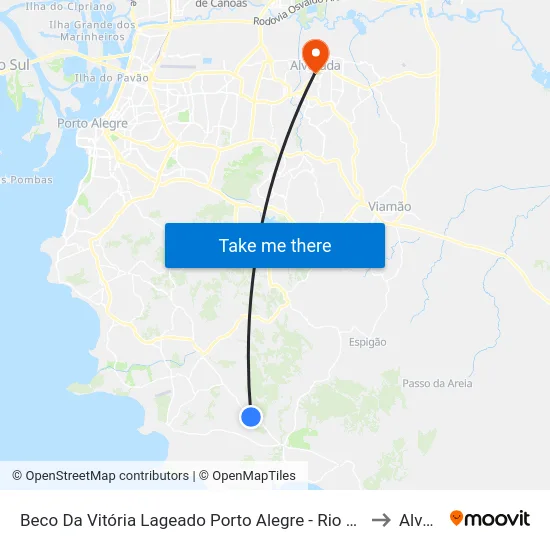 Beco Da Vitória Lageado Porto Alegre - Rio Grande Do Sul 91787 Brasil to Alvorada map