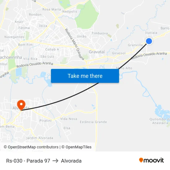 Rs-030 - Parada 97 to Alvorada map