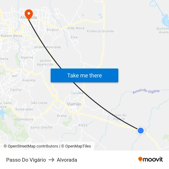 Passo Do Vigário to Alvorada map