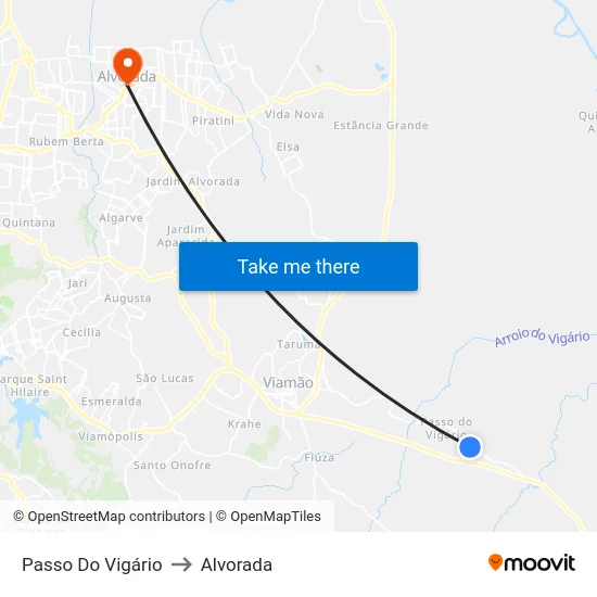 Passo Do Vigário to Alvorada map