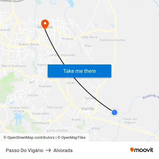 Passo Do Vigário to Alvorada map