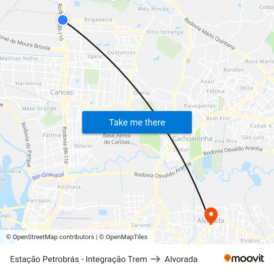 Estação Petrobrás - Integração Trem to Alvorada map