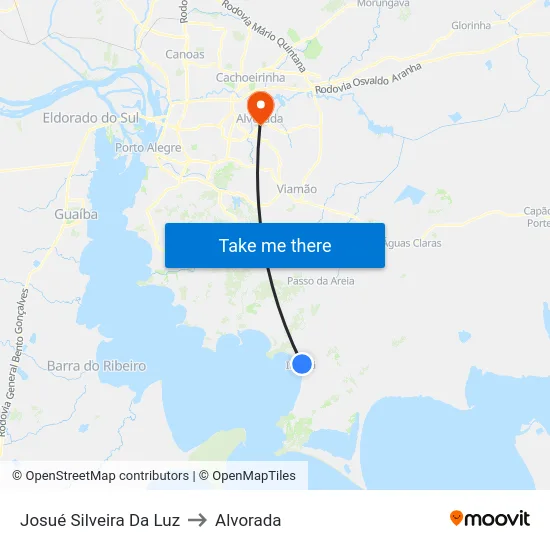 Josué Silveira Da Luz to Alvorada map