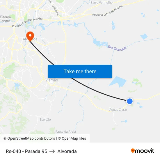 Rs-040 - Parada 95 to Alvorada map