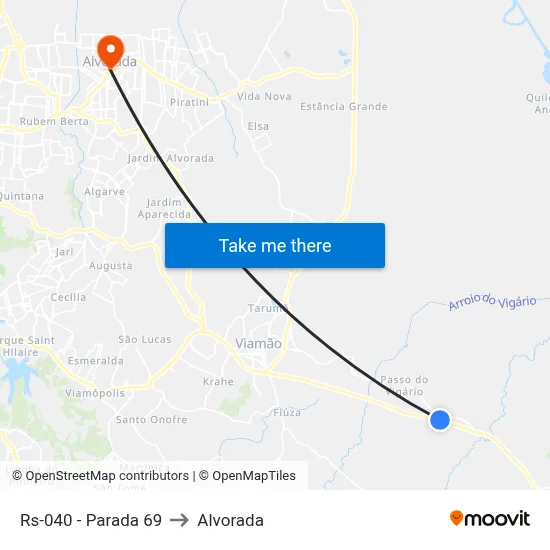 Rs-040 - Parada 69 to Alvorada map