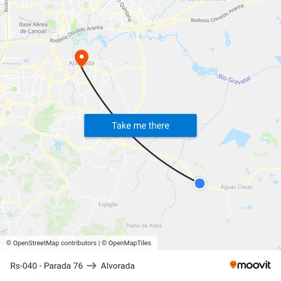 Rs-040 - Parada 76 to Alvorada map
