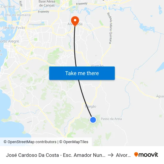José Cardoso Da Costa - Esc. Amador Nunes Da Rocha to Alvorada map