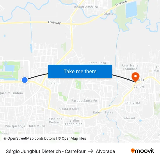 Sérgio Jungblut Dieterich - Carrefour to Alvorada map