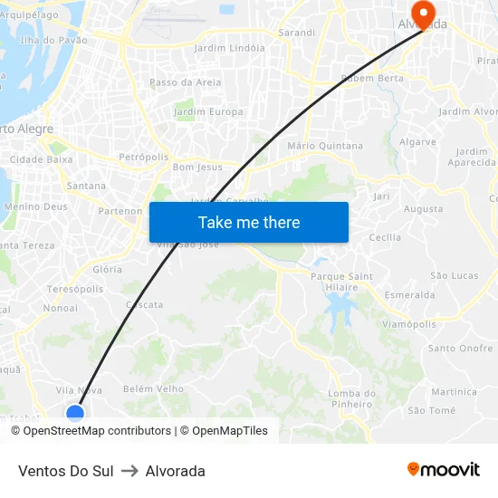 Ventos Do Sul to Alvorada map