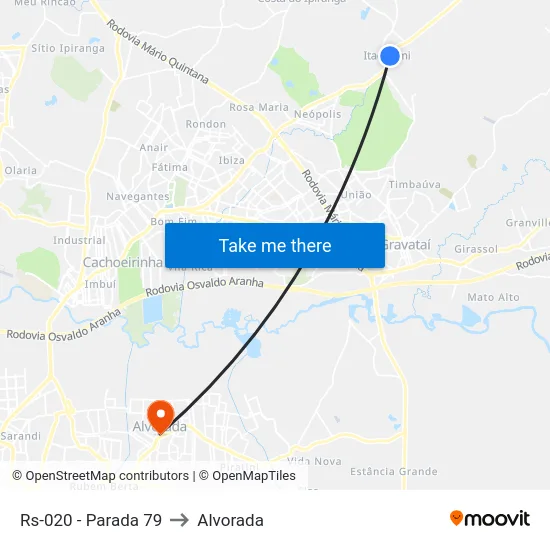 Rs-020 - Parada 79 to Alvorada map