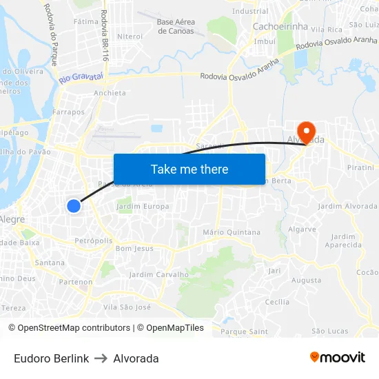 Eudoro Berlink to Alvorada map