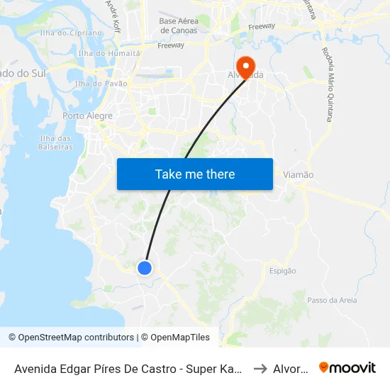 Avenida Edgar Píres De Castro - Super Kan Lotação to Alvorada map