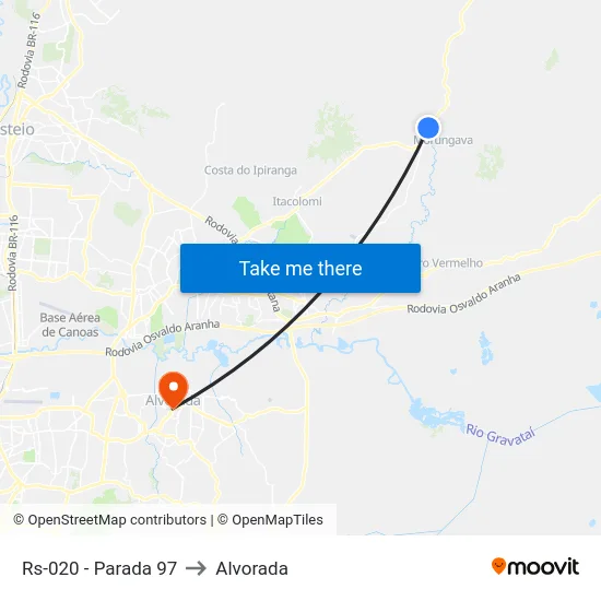 Rs-020 - Parada 97 to Alvorada map