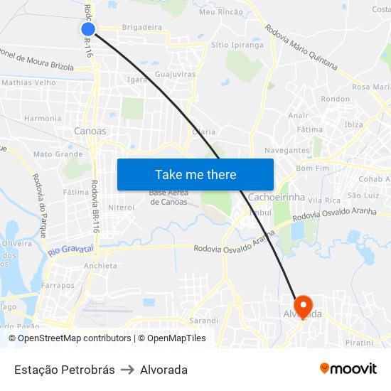 Estação Petrobrás to Alvorada map