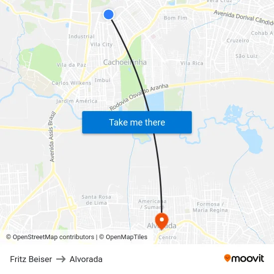 Fritz Beiser to Alvorada map