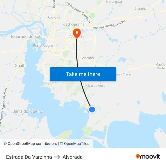 Estrada Da Varzinha to Alvorada map