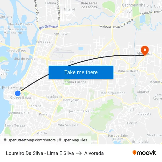 Loureiro Da Silva - Lima E Silva to Alvorada map