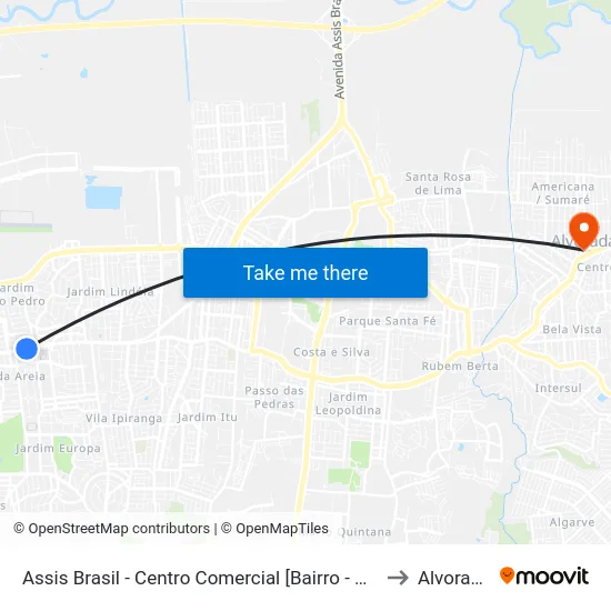 Assis Brasil - Centro Comercial [Bairro - Bc] to Alvorada map