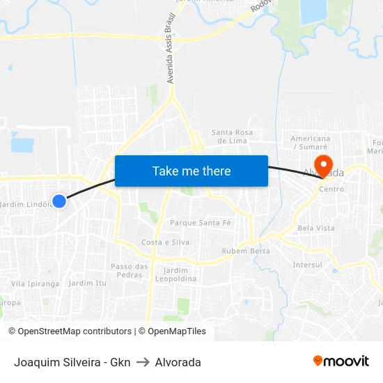 Joaquim Silveira - Gkn to Alvorada map