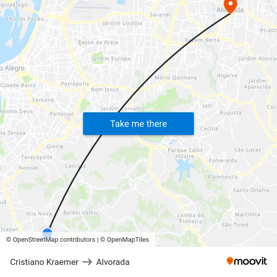 Cristiano Kraemer to Alvorada map