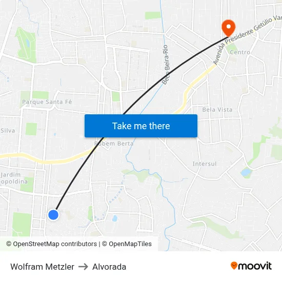 Wolfram Metzler to Alvorada map