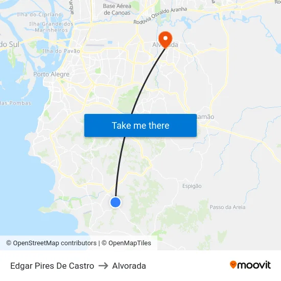 Edgar Pires De Castro to Alvorada map