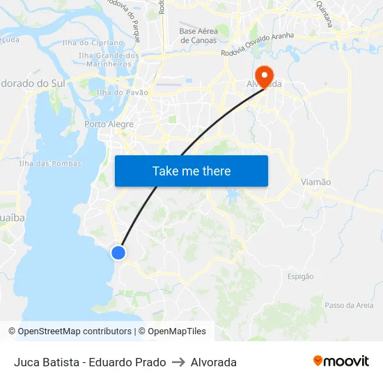 Juca Batista - Eduardo Prado to Alvorada map