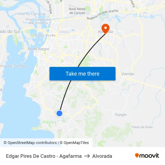 Edgar Pires De Castro - Agafarma to Alvorada map