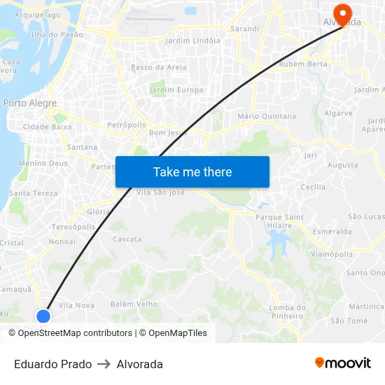 Eduardo Prado to Alvorada map