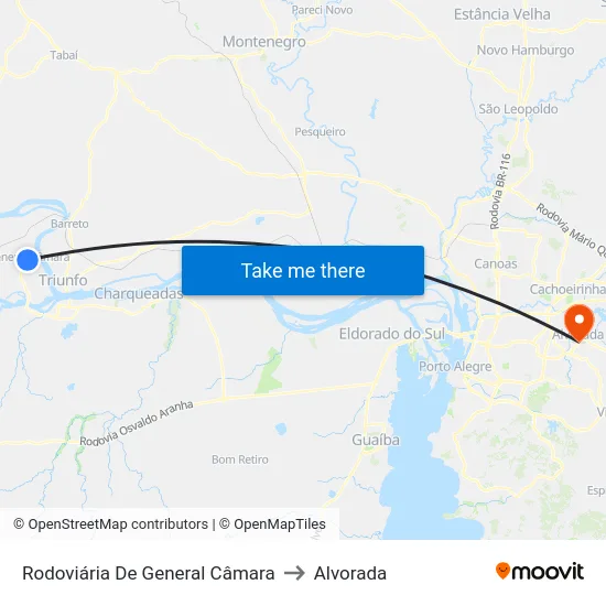 Rodoviária De General Câmara to Alvorada map