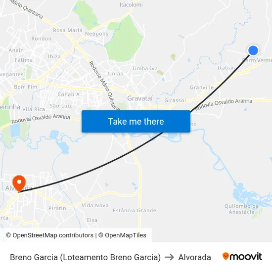 Breno Garcia (Loteamento Breno Garcia) to Alvorada map