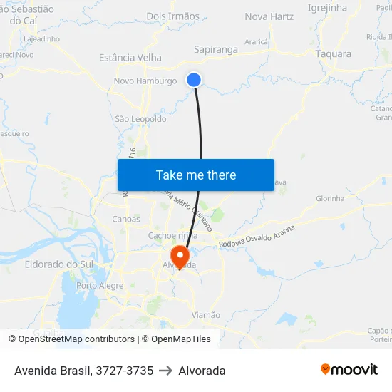 Av. Brasil, 3657 to Alvorada map