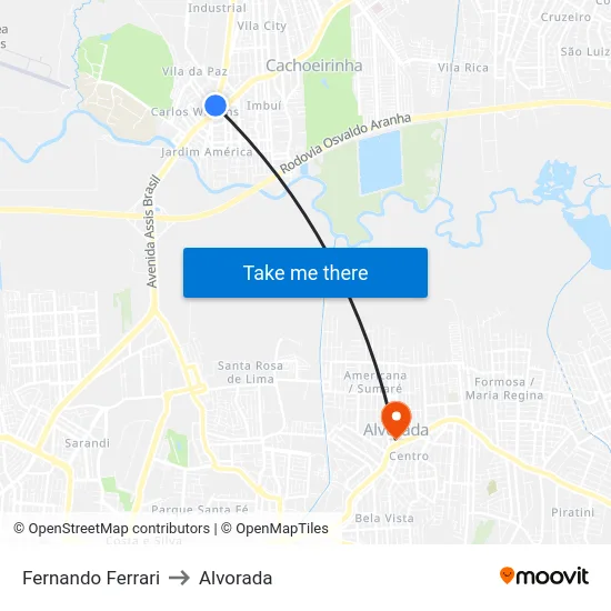 Fernando Ferrari to Alvorada map